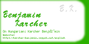 benjamin karcher business card